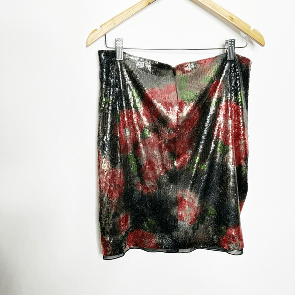 LANA STEPUL SEQUIN floral print Mini skirt taylor swift eras womens size 32 14 - Picture 4 of 4